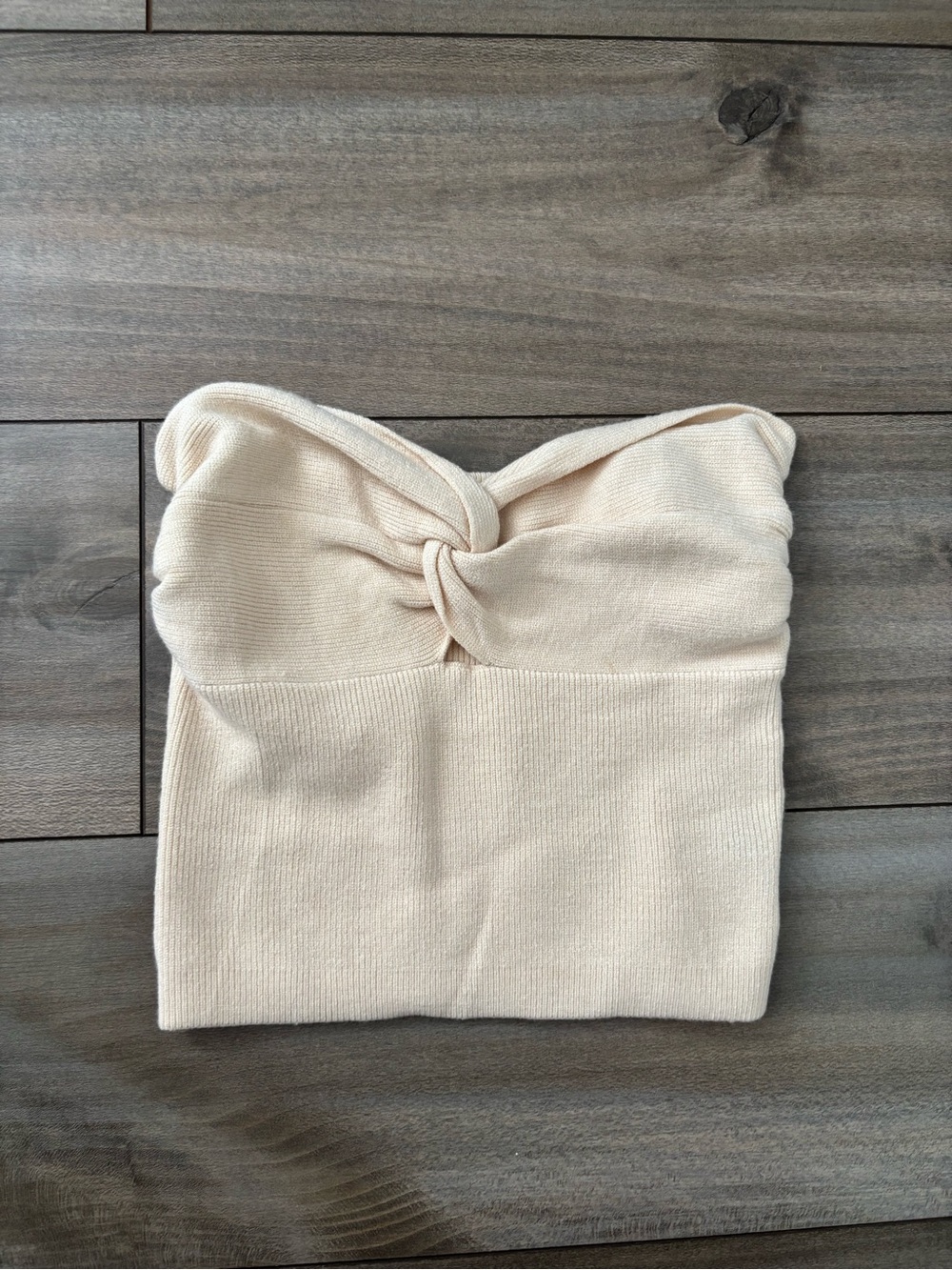 Cream Knitted Tube Top